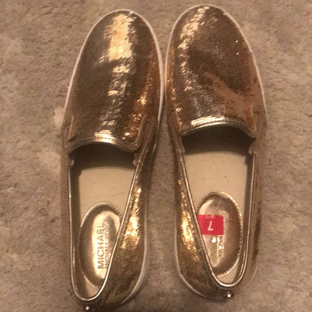 Gold Sequin MK Shoes